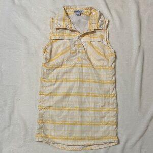 EUC Blue Quail Yellow and White Plaid Sleeveless UPF 50+ outdoor Shirt dress 7